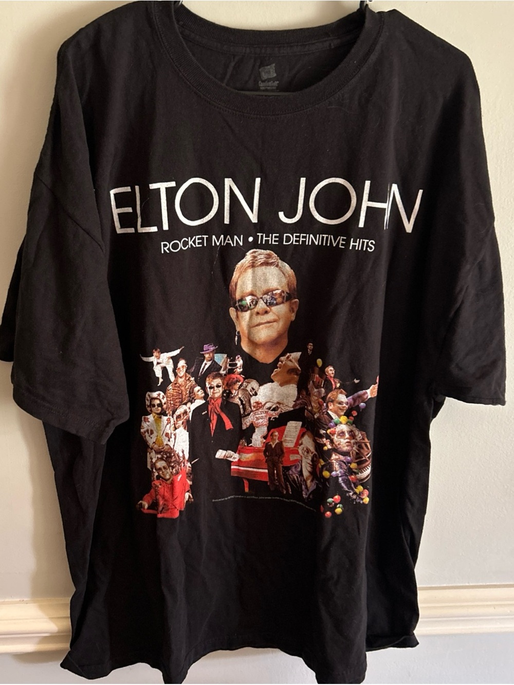 Black Elton John Graphic Short Sleeve Tee